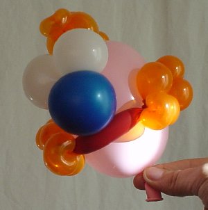 Clown with deflated nose colour change